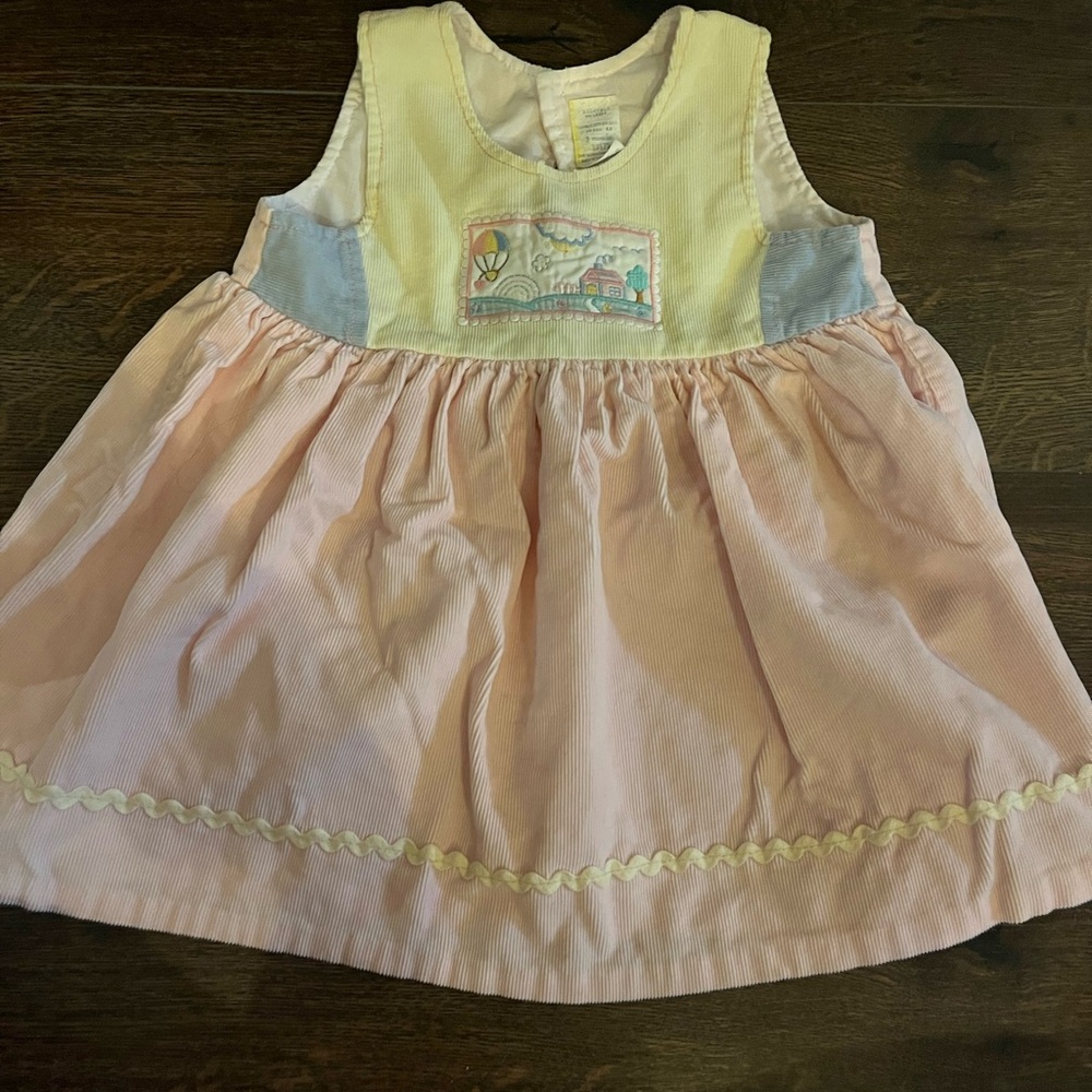 Pink and Cream Sleeveless Dress